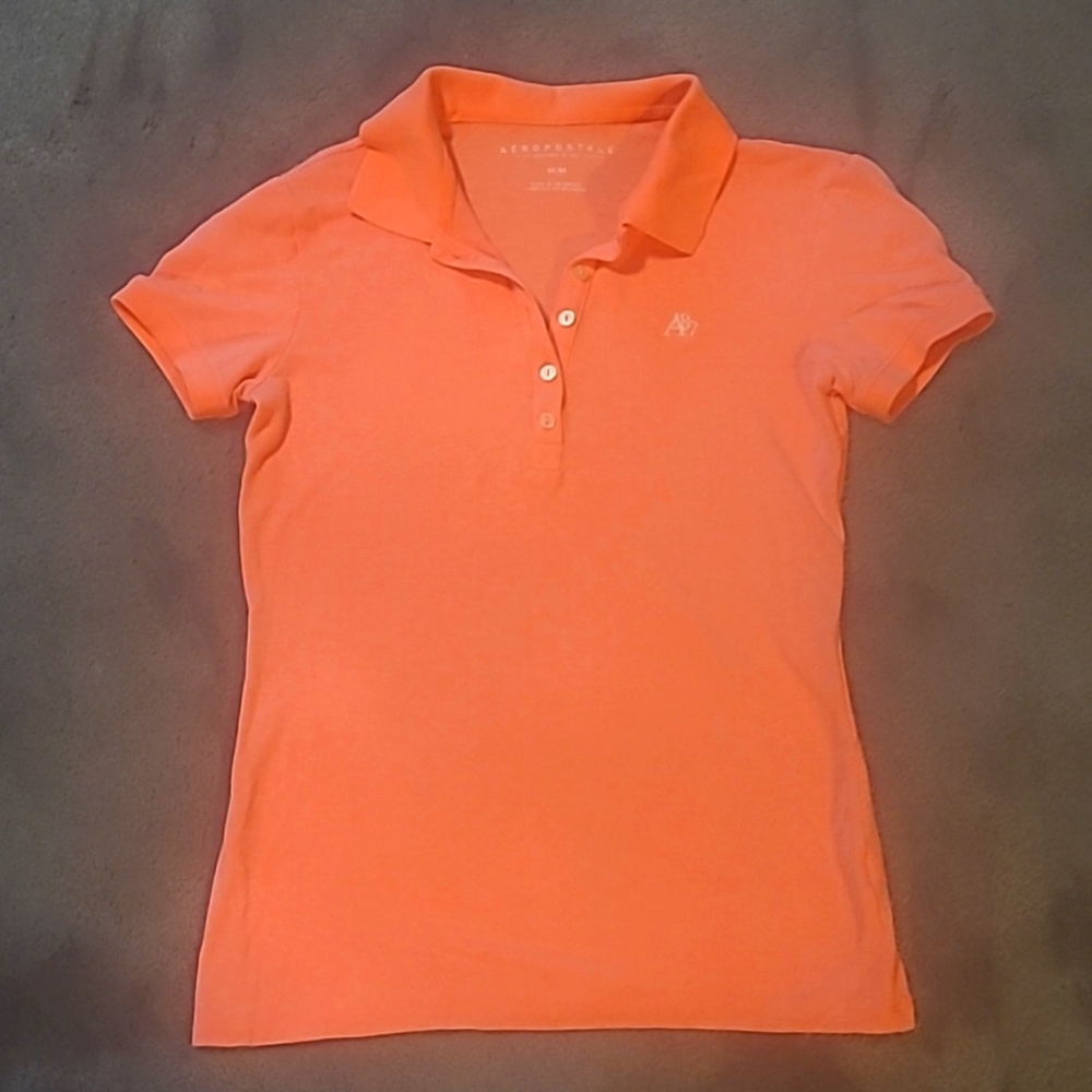 Aeropostale peach, M/M polo shirt, like new